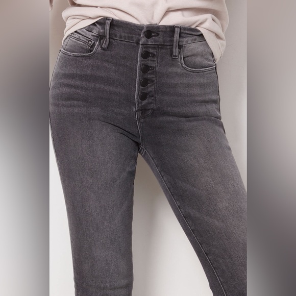 NWT Good American Good Legs Jeans with Exposed Button Fly Size 15 - Picture 2 of 8